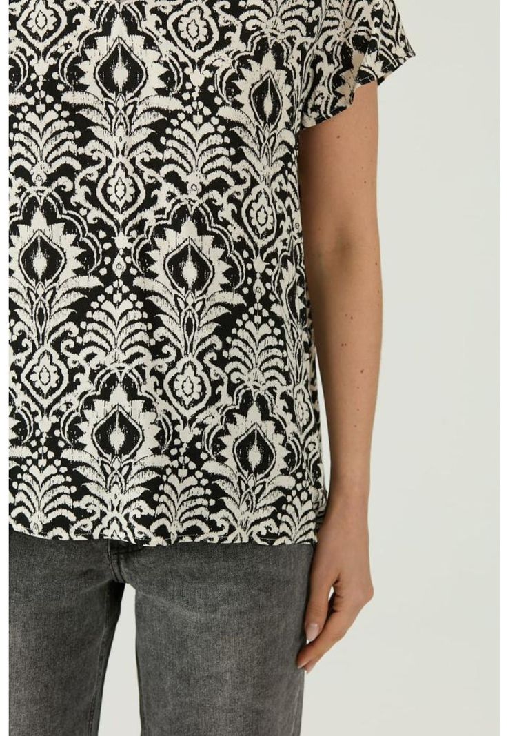 Blusa negra estampada PRIVILEGE 1612-4