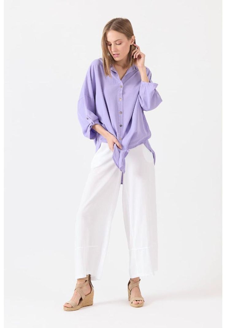 Blusa de tencel lila PRIVILEGE 1509-0