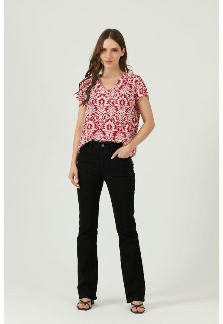 Blusa roja estampada PRIVILEGE 1609-0