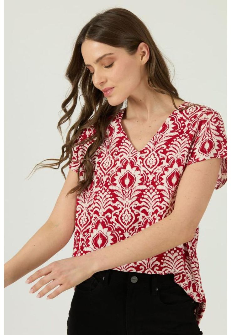Blusa roja estampada PRIVILEGE 1609-1