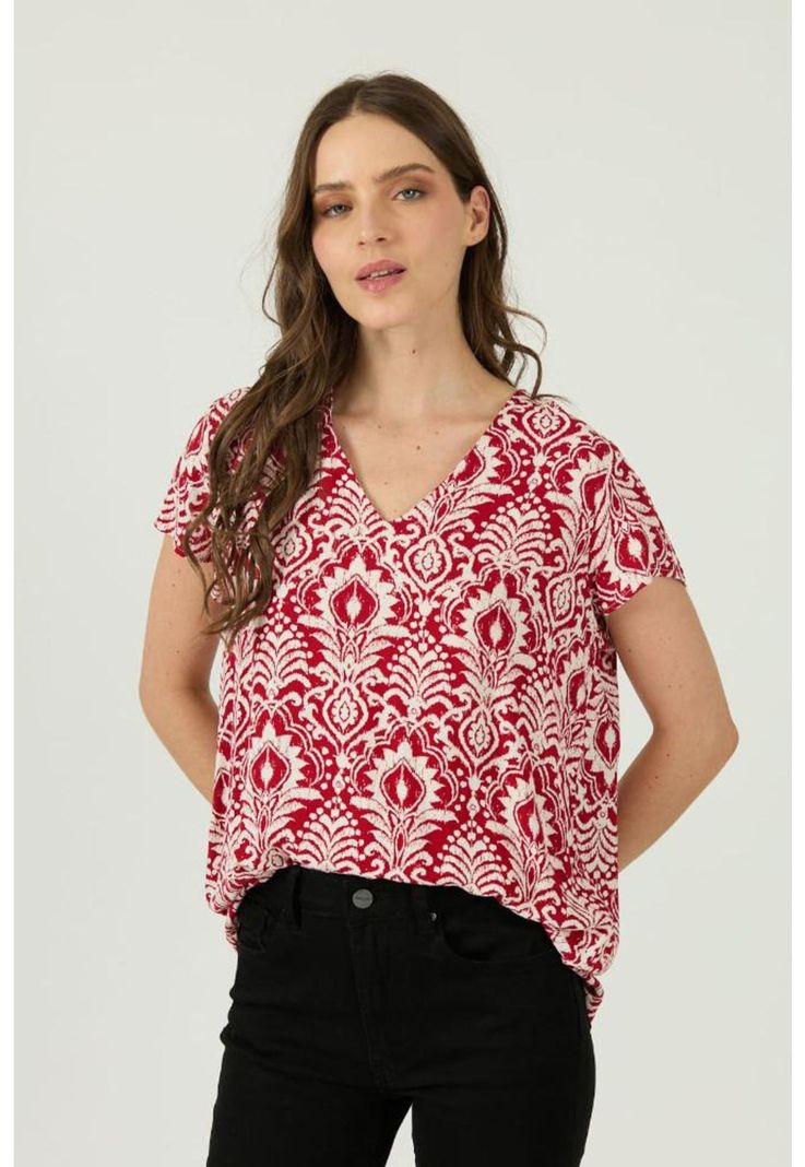 Blusa roja estampada PRIVILEGE 1609-3