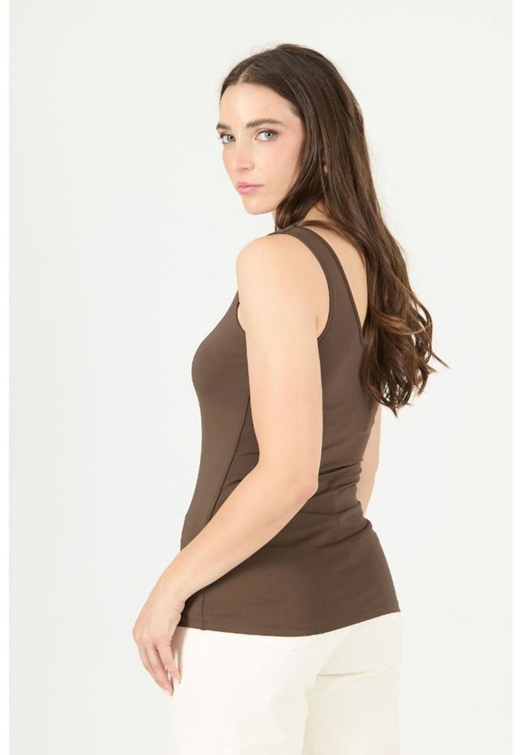 Polera cafe moro PRIVILEGE 2329-4