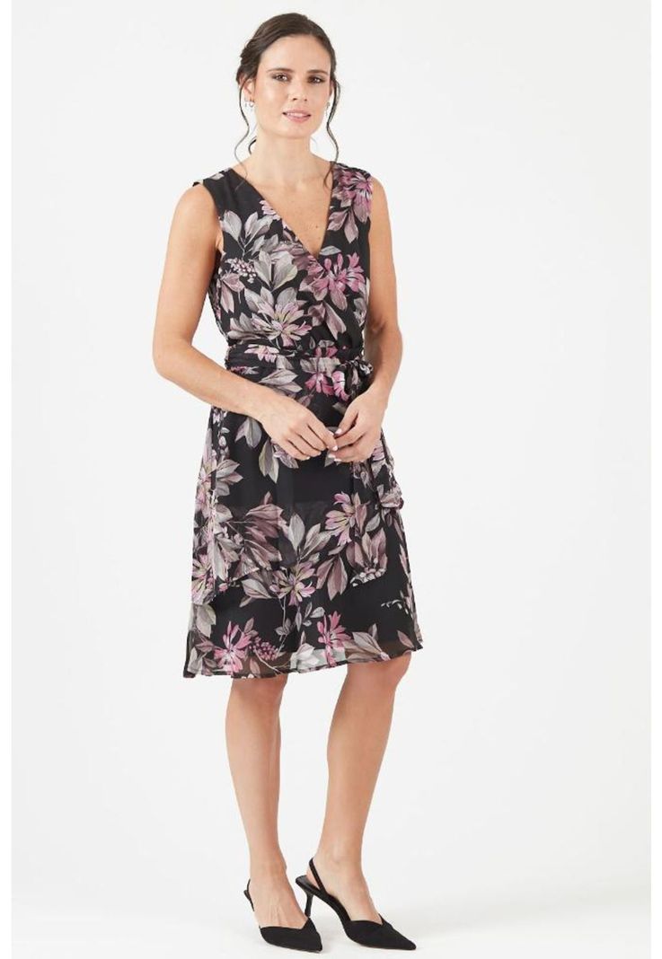 Vestido negro estampado PRIVILEGE 567-1