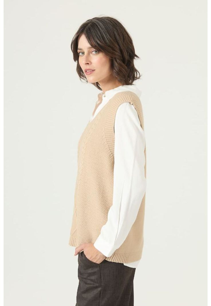 Sweater beige trenzas PRIVILEGE 2671-3