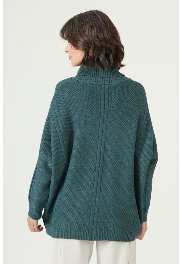 Sweater verde trenzas PRIVILEGE 2677-4