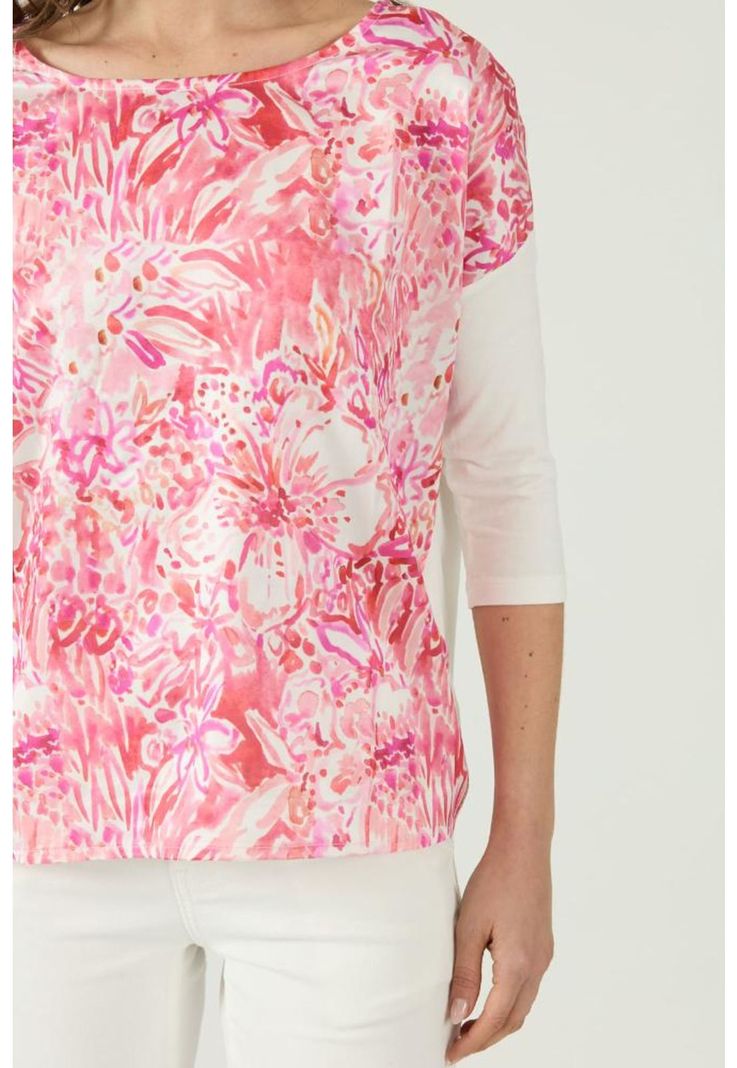 Polera fucsia estampada manga 3/4 PRIVILEGE-4