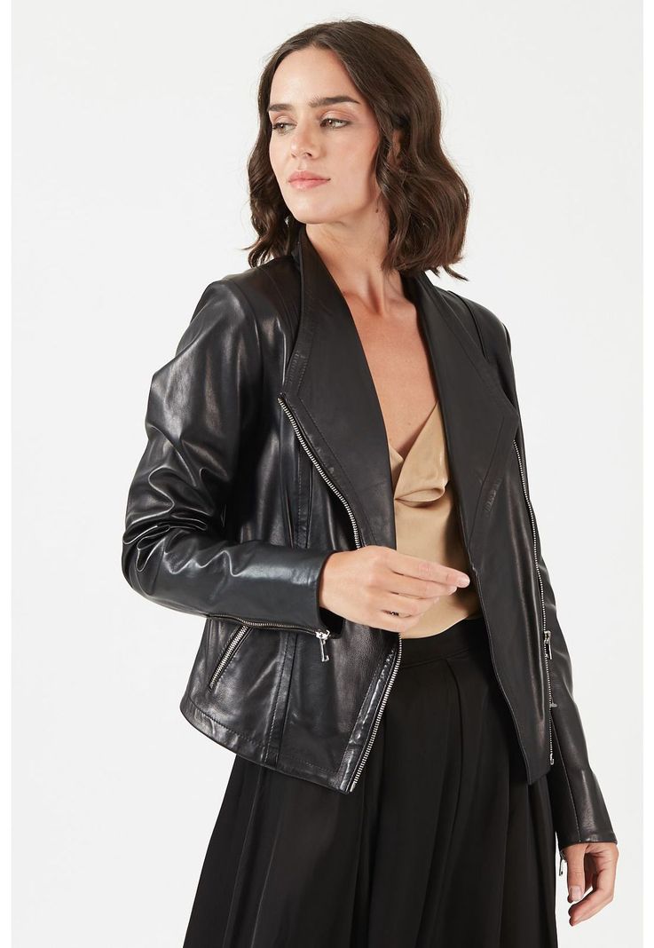 Chaqueta de cuero negra-0