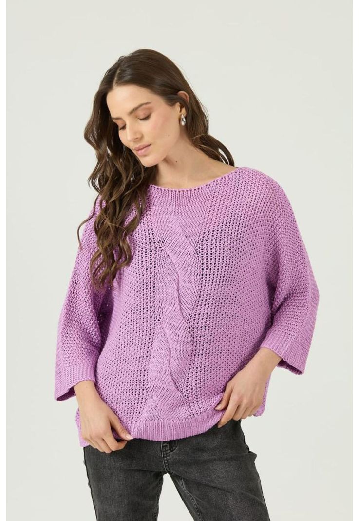 Sweater lila manga larga PRIVILEGE-0