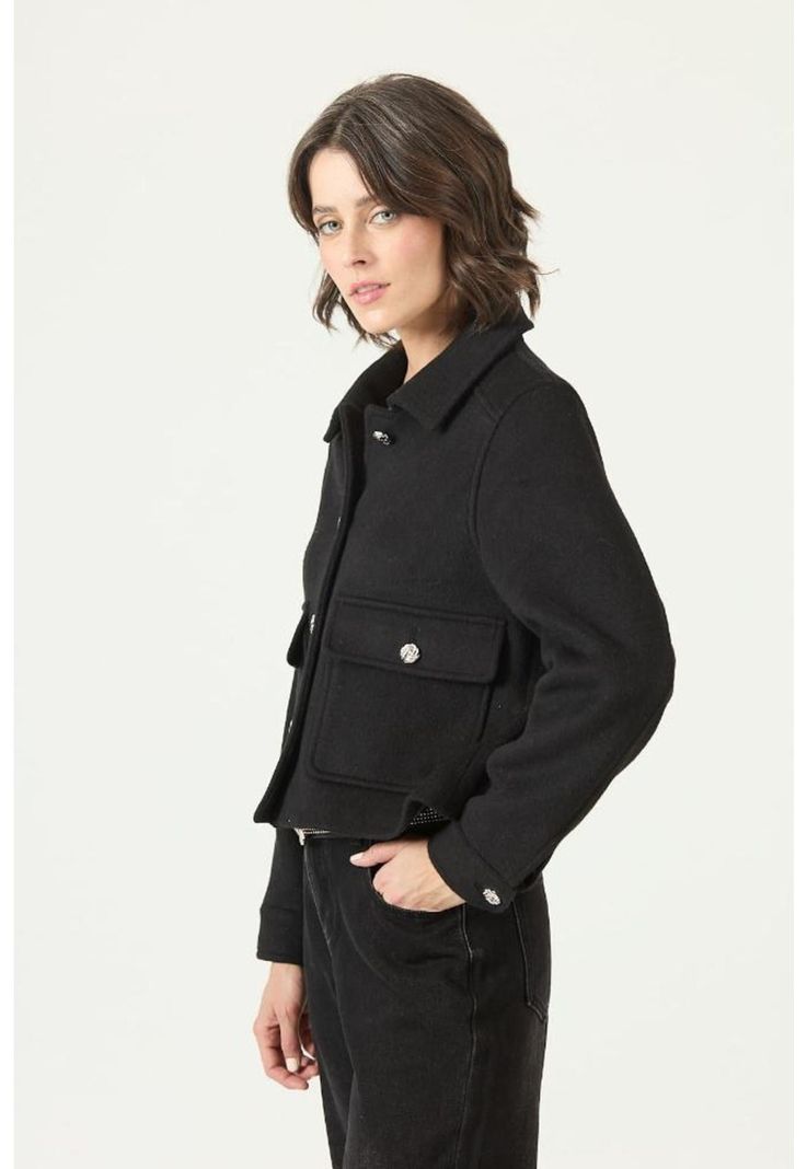 Chaqueta con wool blend negra PRIVILEGE 2706-4