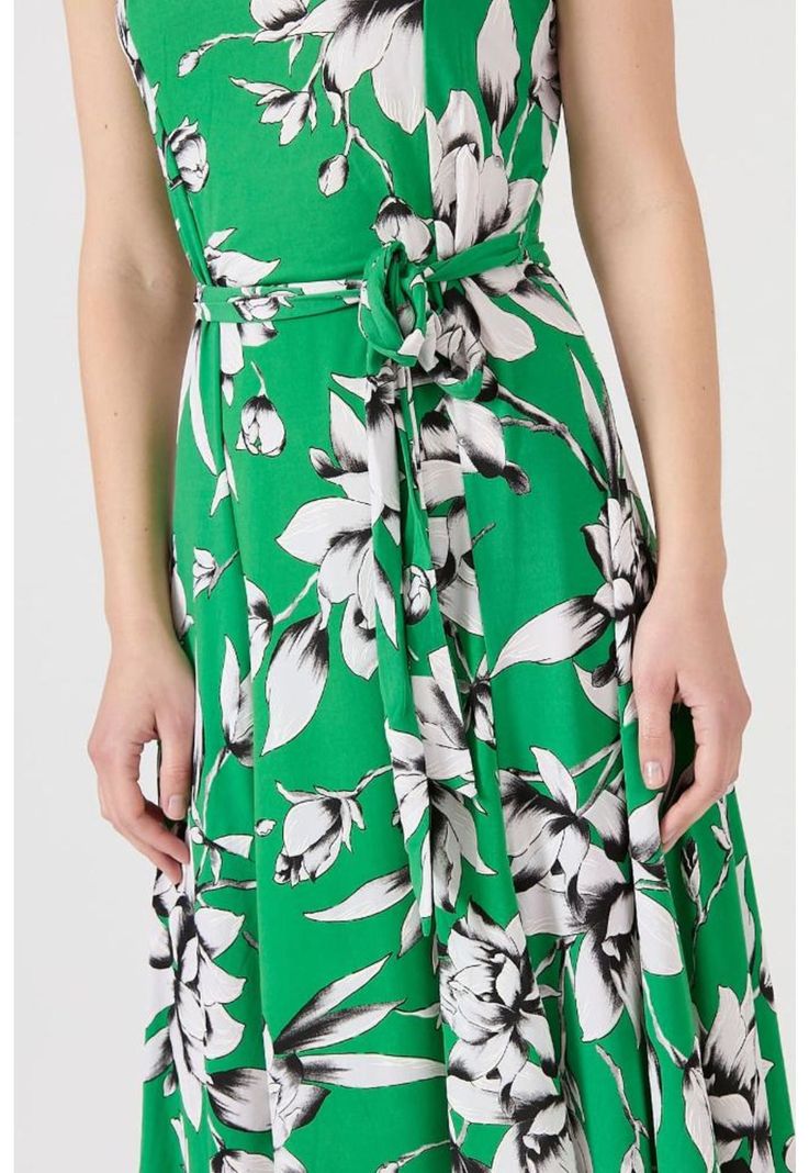 Vestido verde flores PRIVILEGE 1158-0