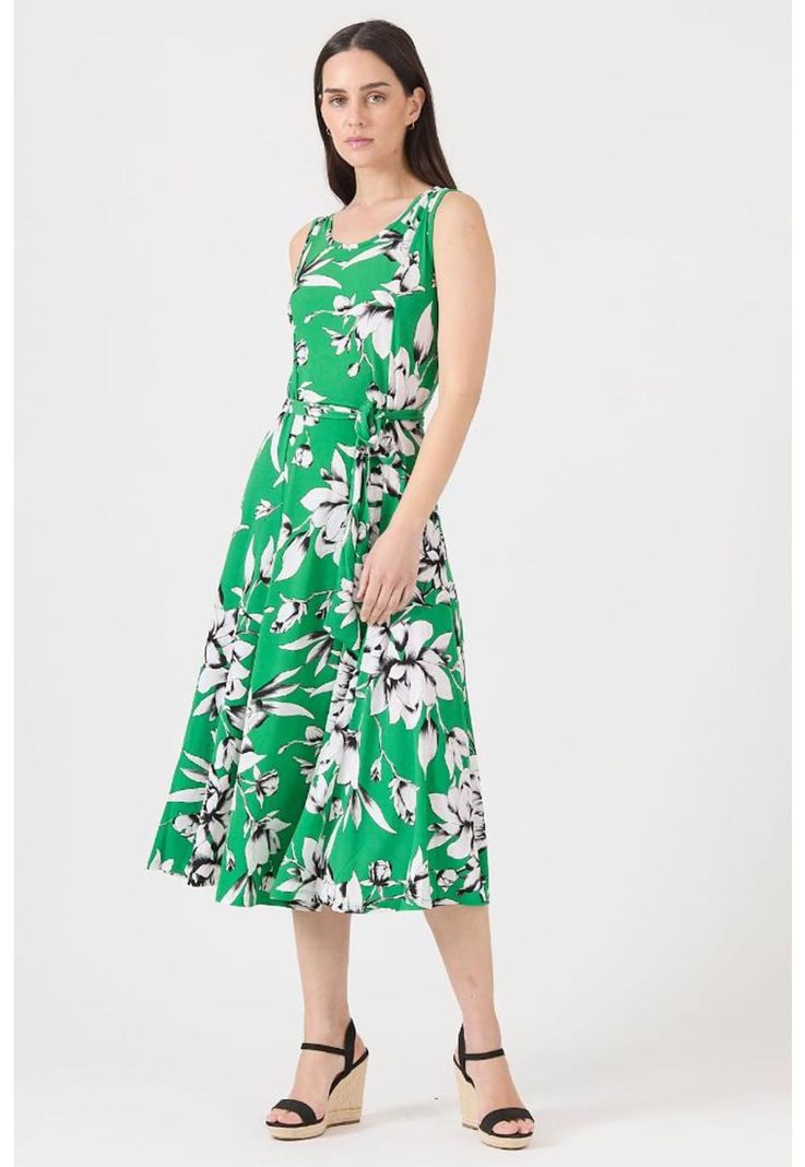 Vestido verde flores PRIVILEGE 1158-1