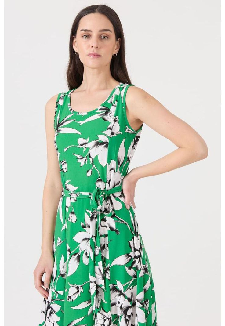 Vestido verde flores PRIVILEGE 1158-2