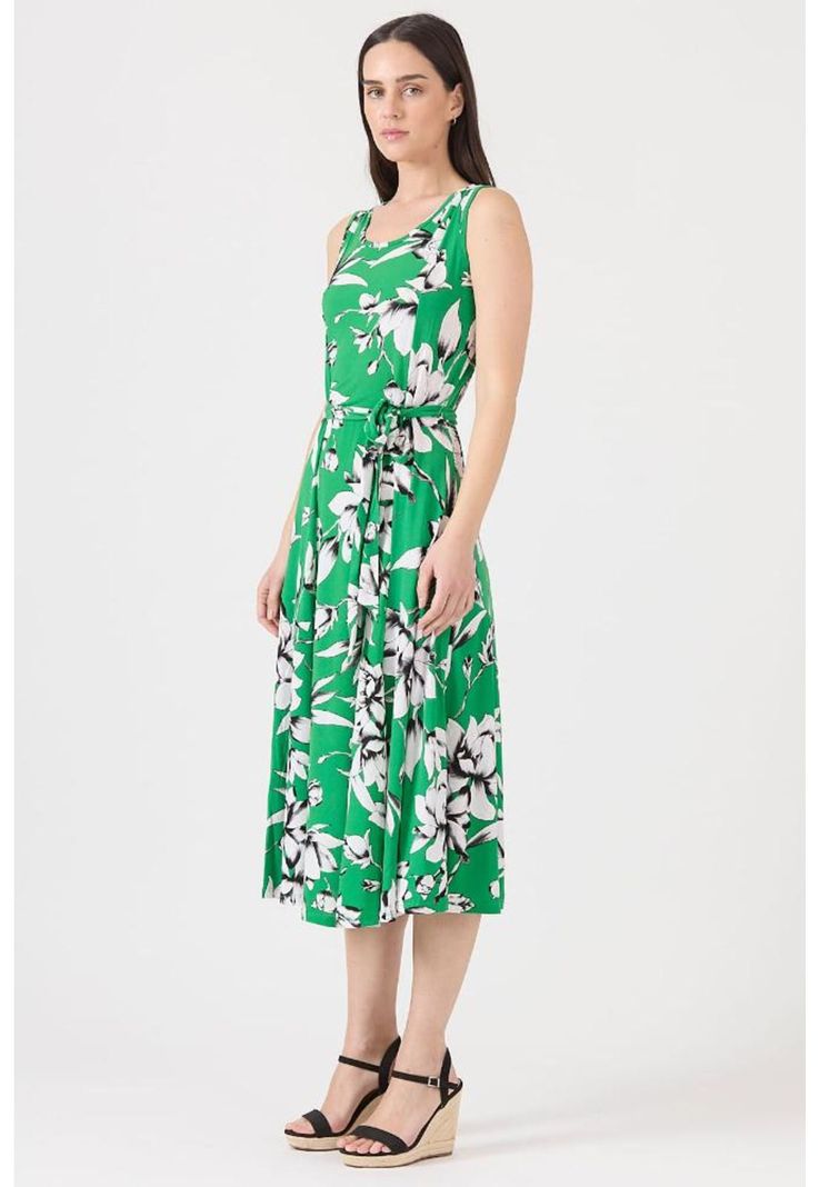 Vestido verde flores PRIVILEGE 1158-3