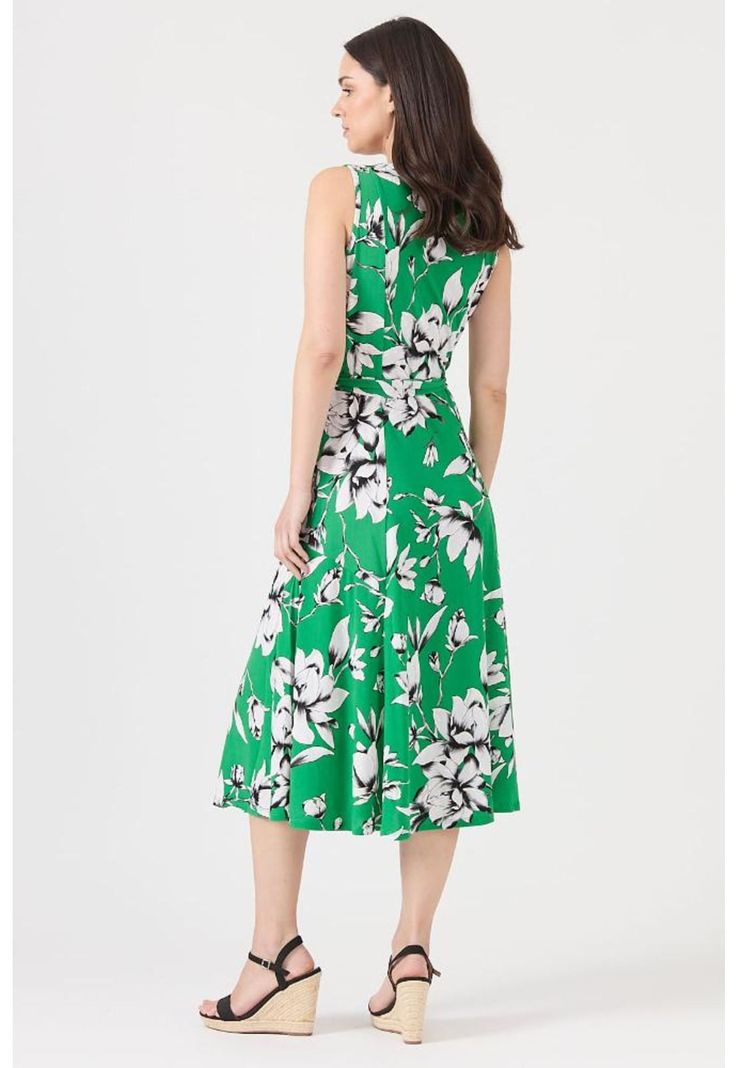 Vestido verde flores PRIVILEGE 1158-4