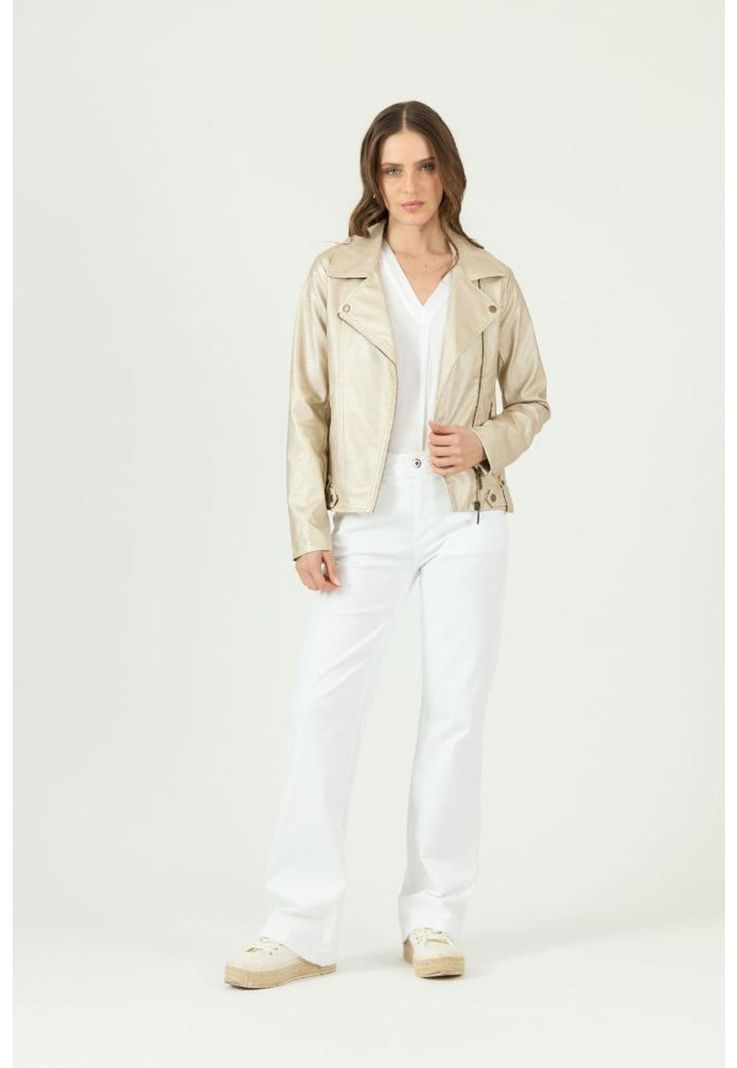 Chaqueta de ecocuero oro PRIVILEGE-1