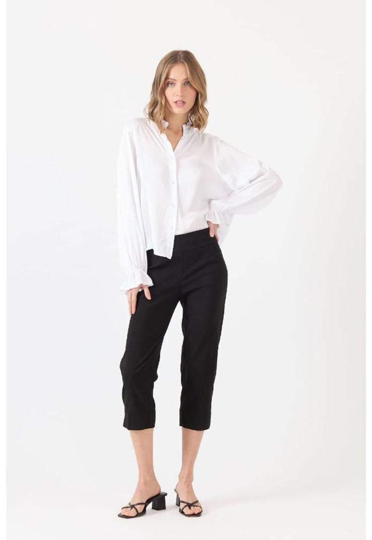 Pantalon regular negro PRIVILEGE 1418-0
