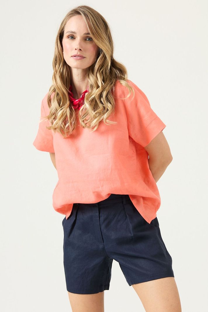 Blusa De Lino Salmón Cod 4517025