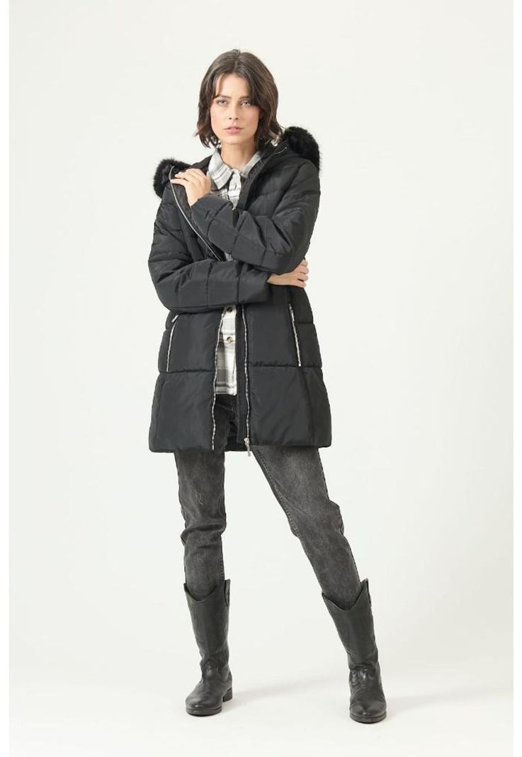Parka negra PRIVILEGE 2736-1