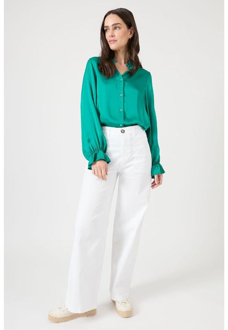 Pantalon wide leg blanco PRIVILEGE 1099-0