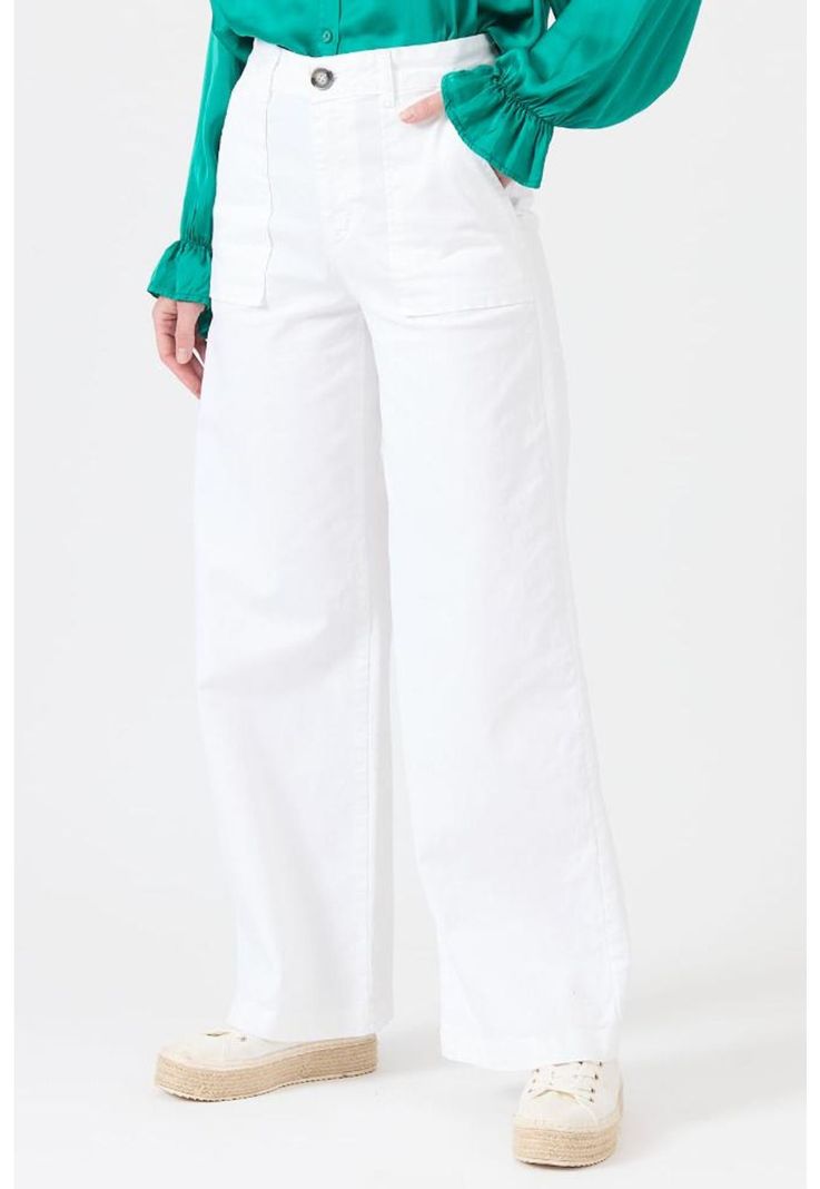 Pantalon wide leg blanco PRIVILEGE 1099-1