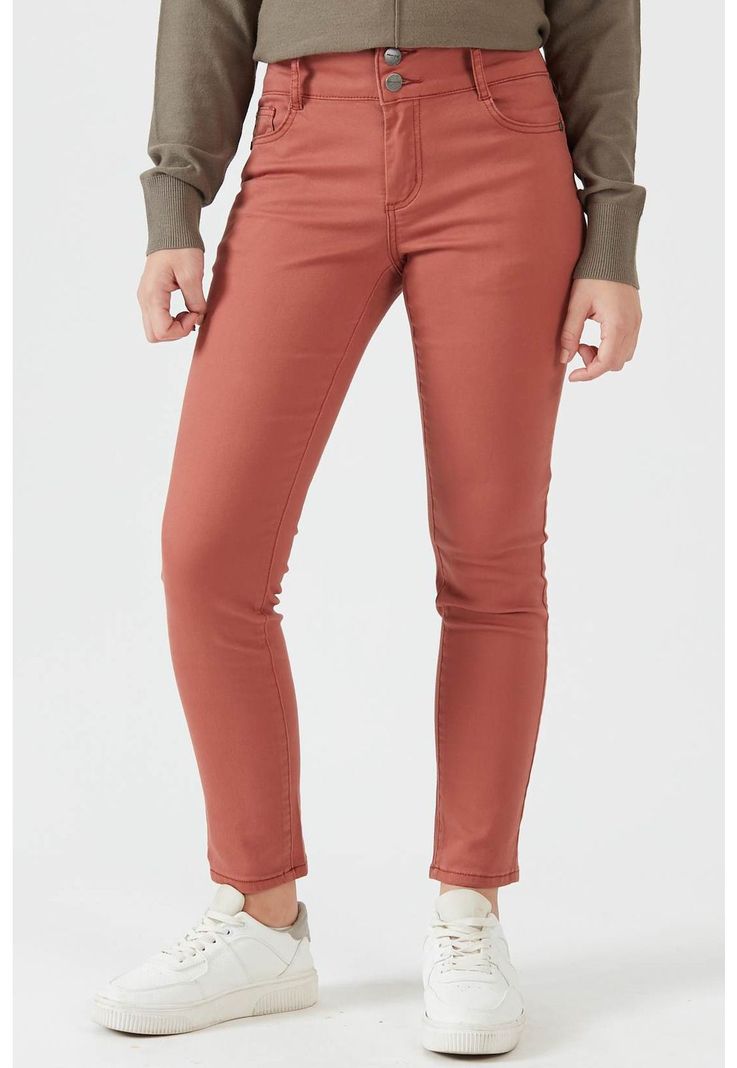 Pantalon skinny tostado-0
