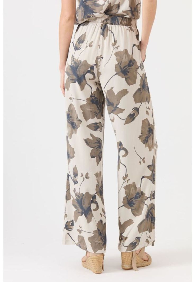 Pantalon wide leg beige estampado PRIVILEGE 1487-3