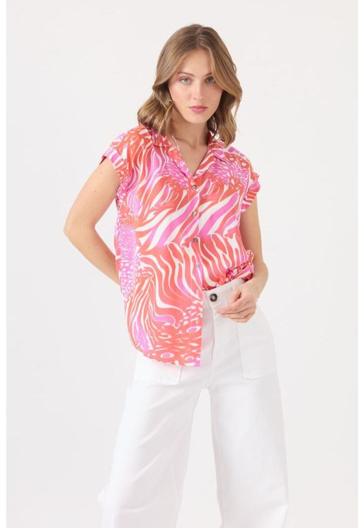 Blusa fucsia estampada PRIVILEGE 1627-1