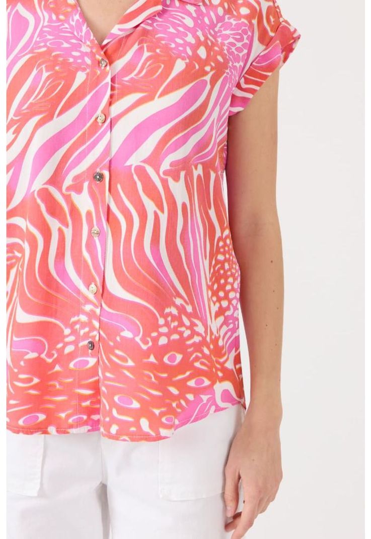Blusa fucsia estampada PRIVILEGE 1627-2
