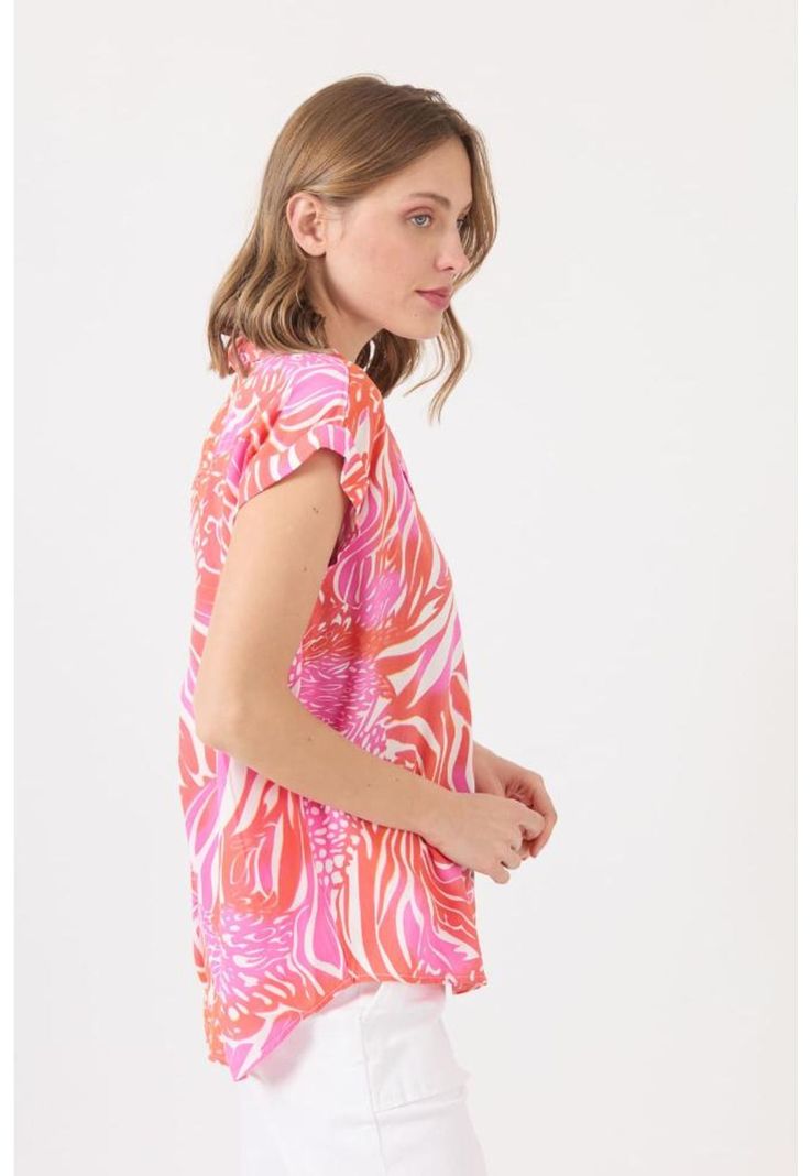 Blusa fucsia estampada PRIVILEGE 1627-4
