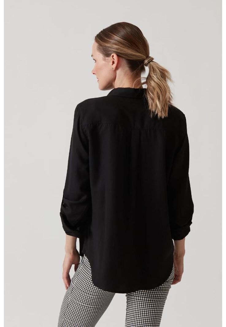 Blusa de tencel negra PRIVILEGE 857-3