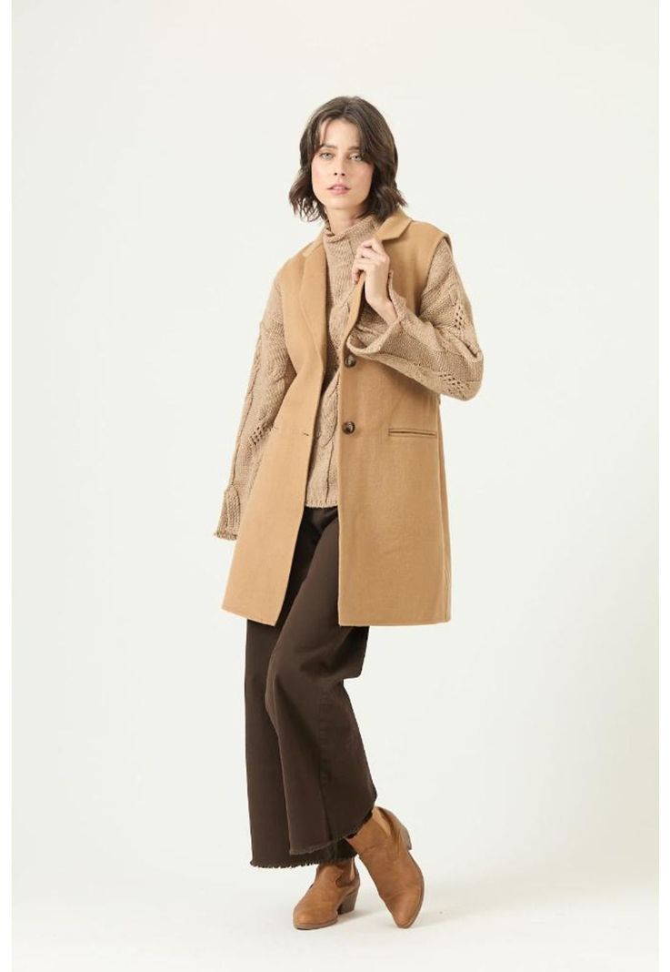 Abrigo con wool blend camel PRIVILEGE 2727-0