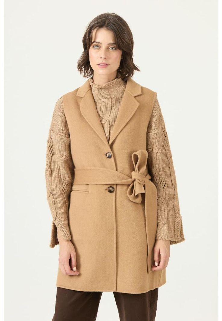 Abrigo con wool blend camel PRIVILEGE 2727-2
