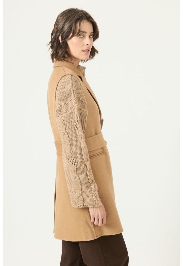 Abrigo con wool blend camel PRIVILEGE 2727-3
