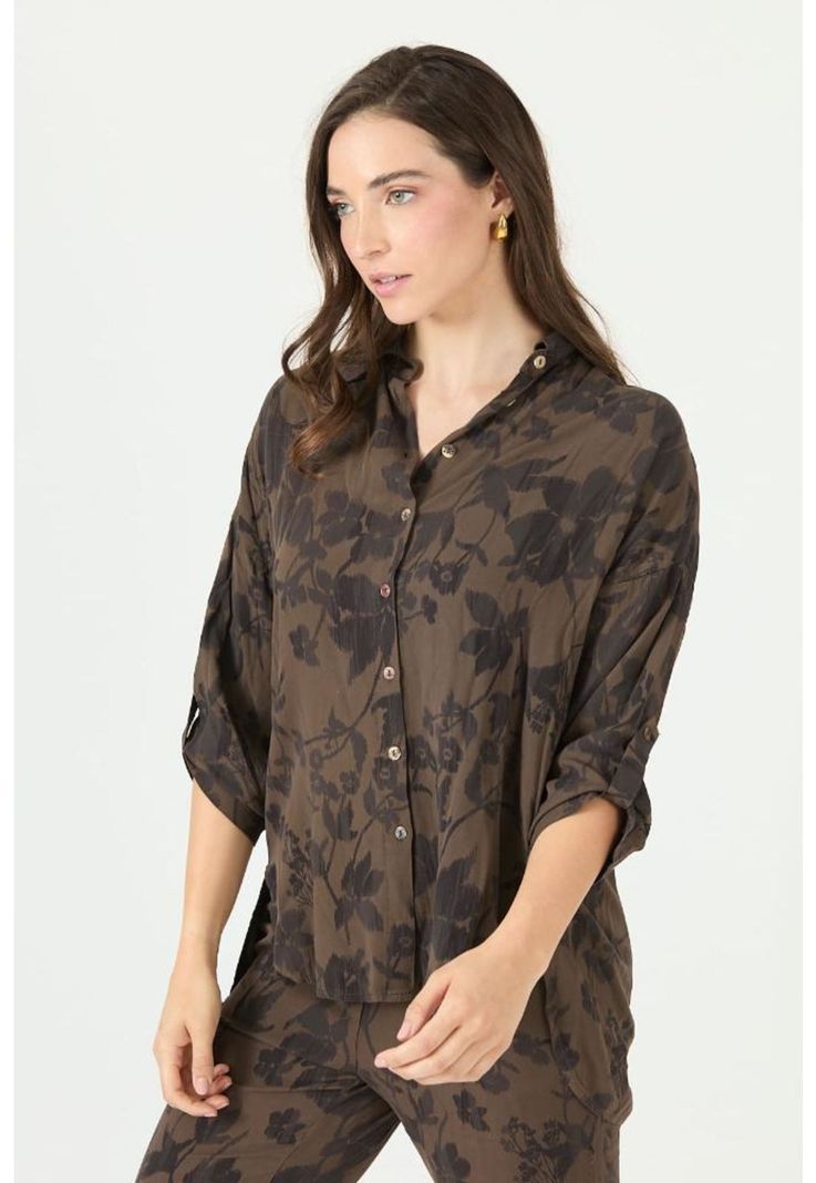 Blusa cafe moro estampada PRIVILEGE 2396-3