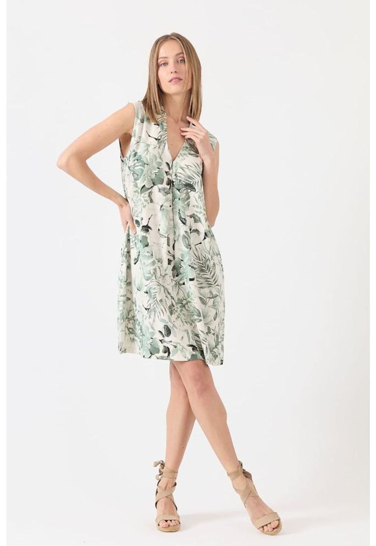 Vestido verde estampado PRIVILEGE 1142-0