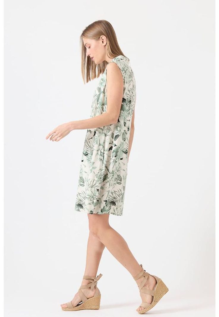 Vestido verde estampado PRIVILEGE 1142-1