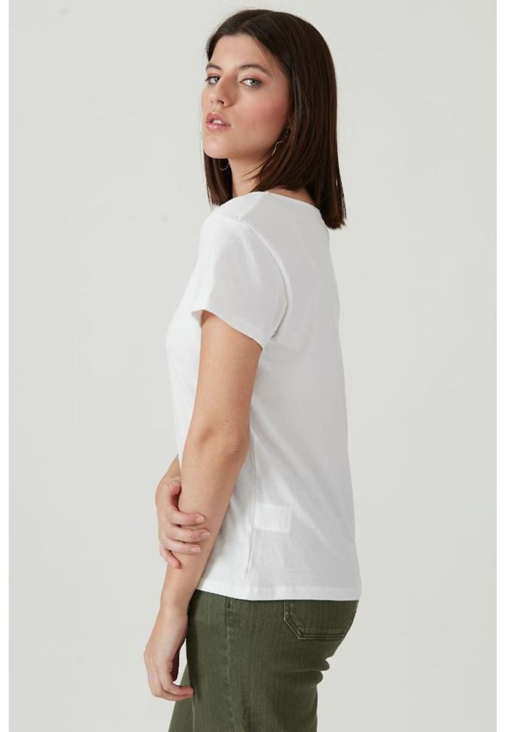 Polera con algodon pima blanca PRIVILEGE 2091-1