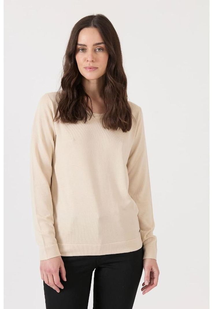 Sweater beige manga larga PRIVILEGE-0