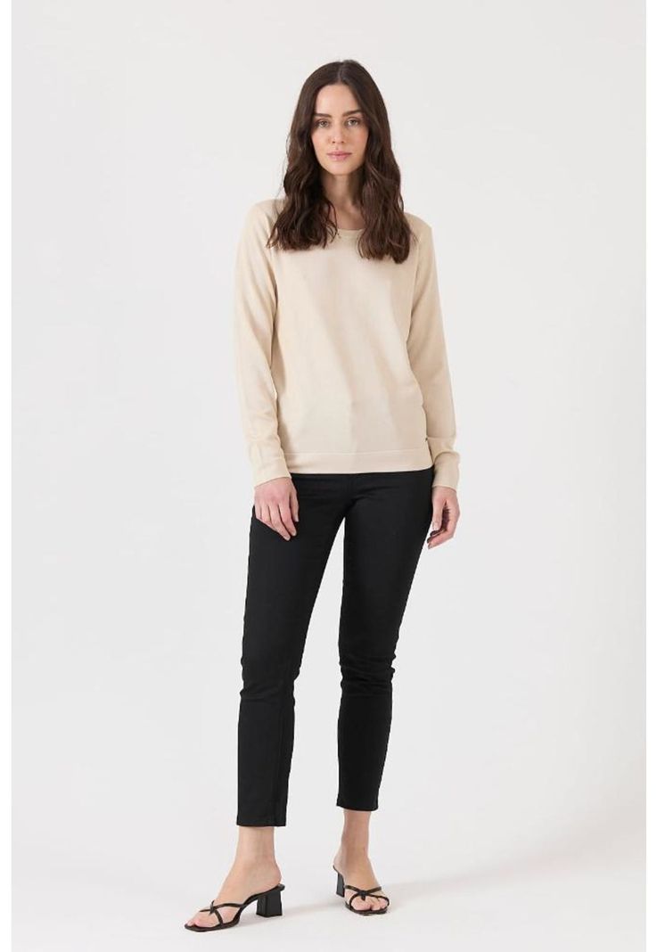 Sweater beige manga larga PRIVILEGE-1