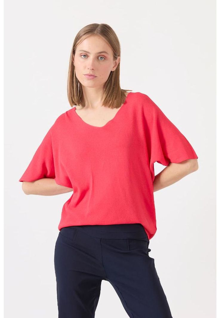 Sweater rojo manga corta PRIVILEGE-1