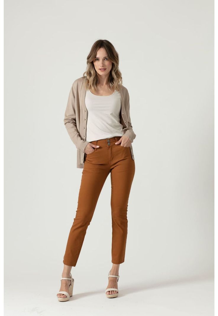 Pantalon skinny caramelo-3
