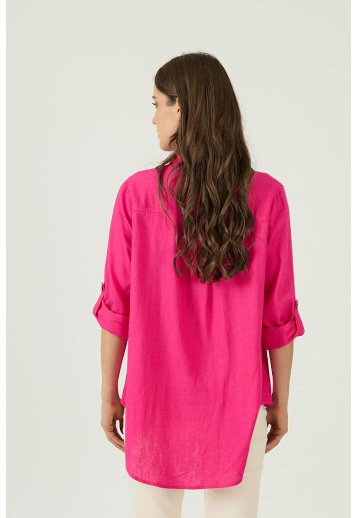 Blusa con lino fucsia PRIVILEGE 1564-3