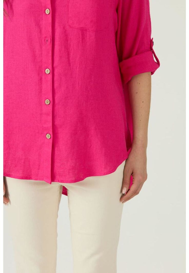 Blusa con lino fucsia PRIVILEGE 1564-4