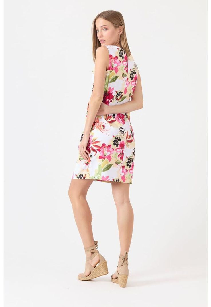 Vestido blanco flores PRIVILEGE 1137-2