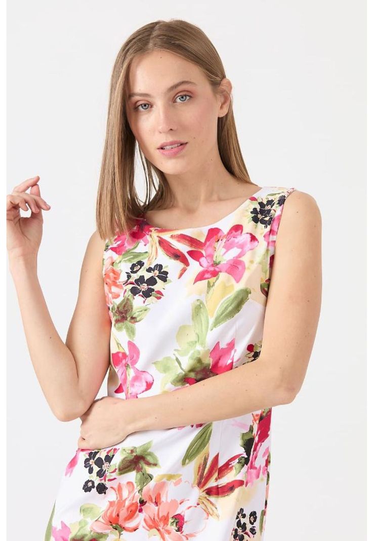 Vestido blanco flores PRIVILEGE 1137-3