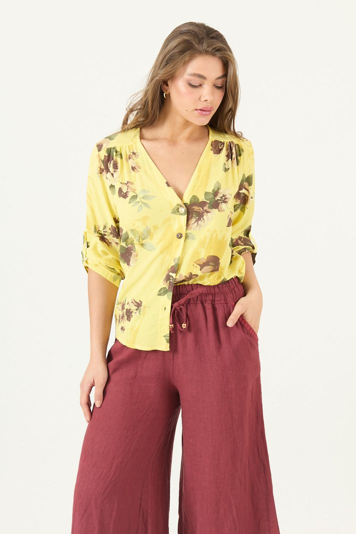 Blusa Estampada Amarilla Cod 4517705
