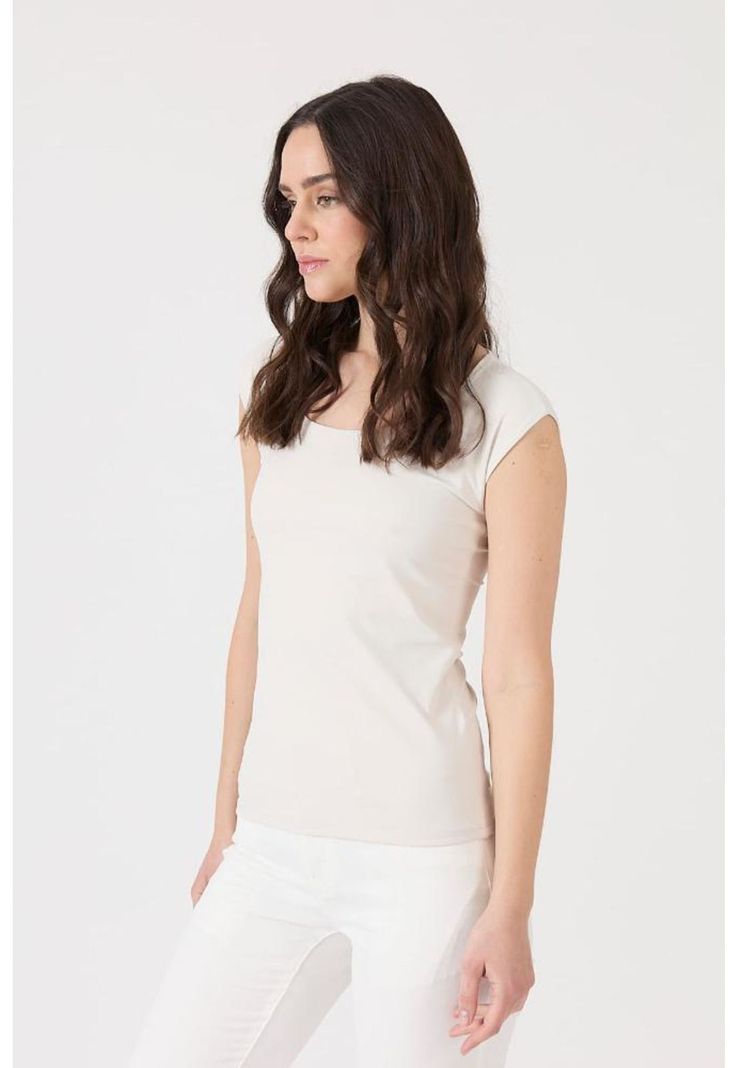 Polera poliamida beige PRIVILEGE 1548-3