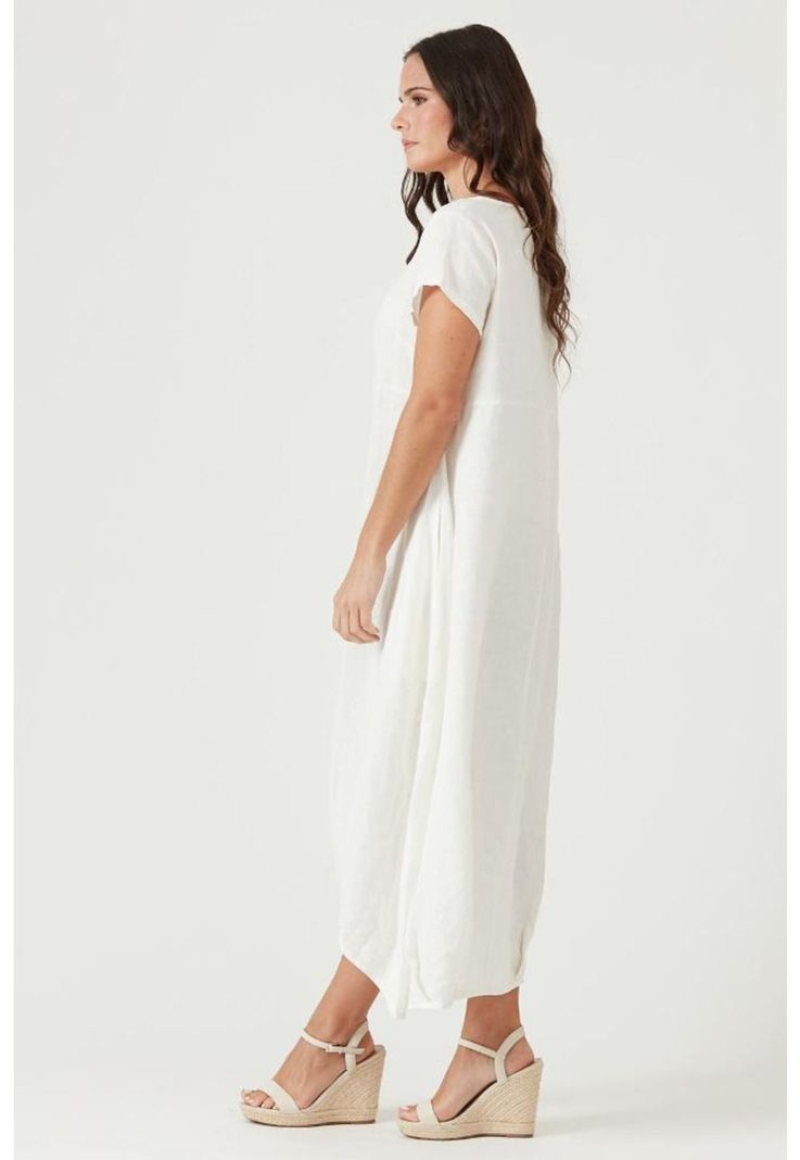 Vestido de lino blanco-0