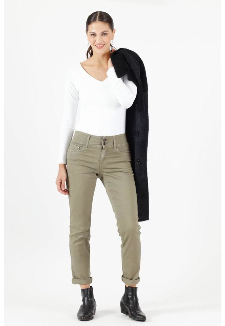 Pantalon skinny verde PRIVILEGE 299-0