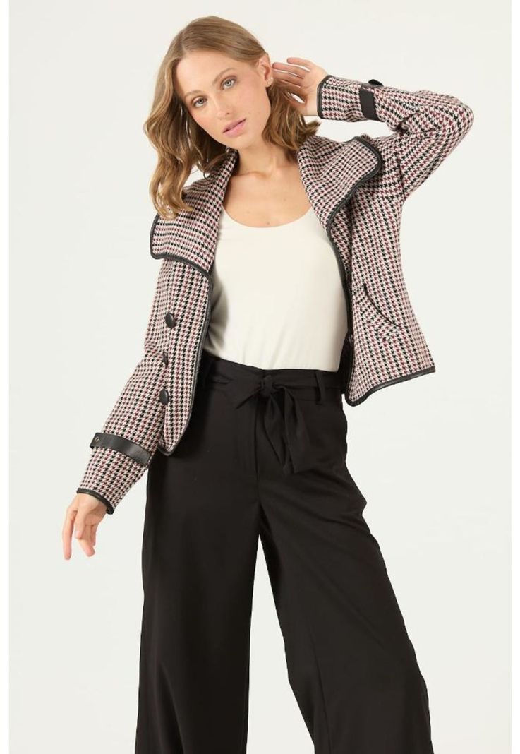Chaqueta burdeo cuadros PRIVILEGE 2227-1